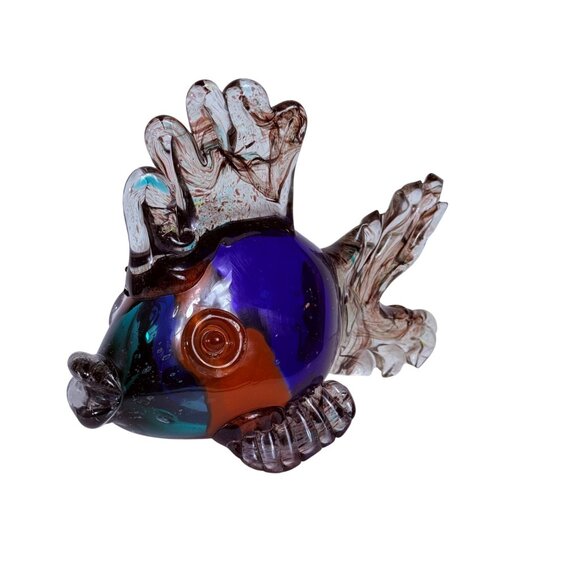 Murano Retro 70s Glass Fish Sculpture Multicolored Figurine Artistic Decor VTG - Picture 14 of 14